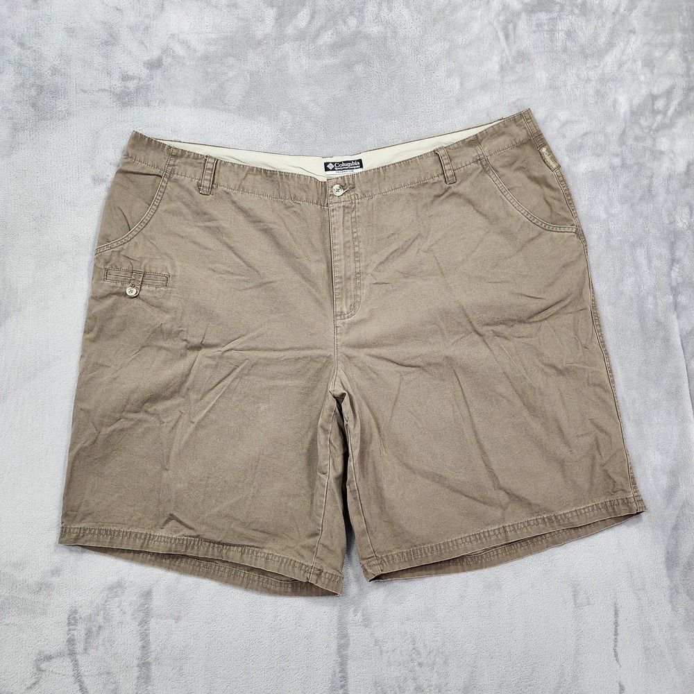 Columbia‎ Shorts Womens 22W Beige Chino Twill Flat Front Relaxed Casual Summer